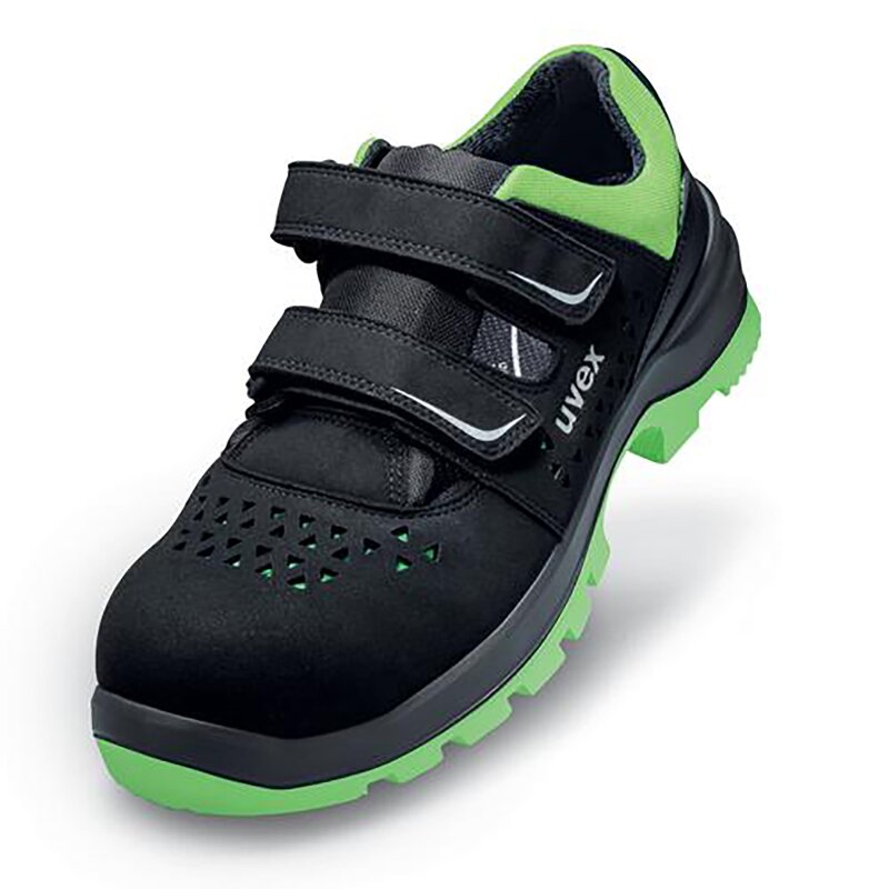 uvex 2 xenova® Sandalen S1P schwarz, grün Weite 10
