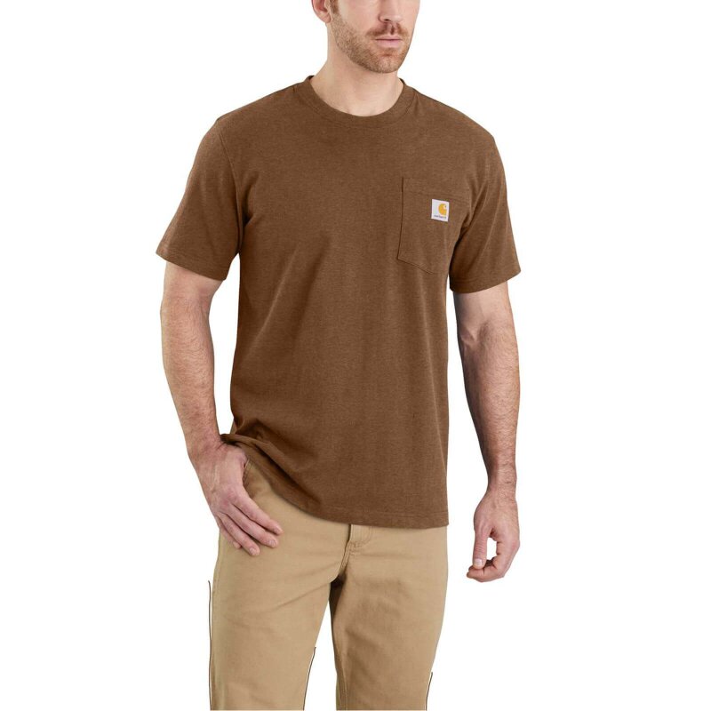 Carhartt Herren K87 Pocket S/S T-Shirt braun