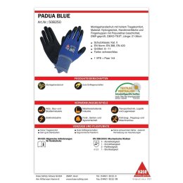 Hase Padua Sicherheitshandschuhe blue Nylon/Polyester