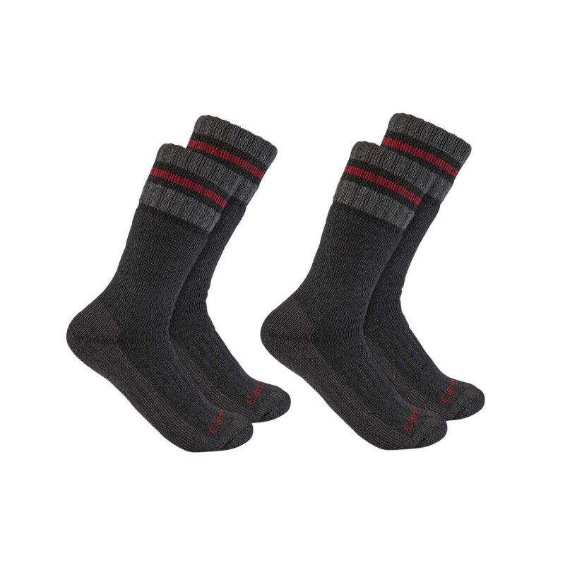 Carhartt Herren Synthetic-Wool Blend Boot Sock 2 Pack schwarz
