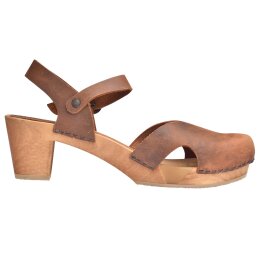 Sanita Wood-Matrix Square Flex Sandal Sandale Chestnut