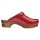Sanita Wood-Classic Patent Open Clog Red