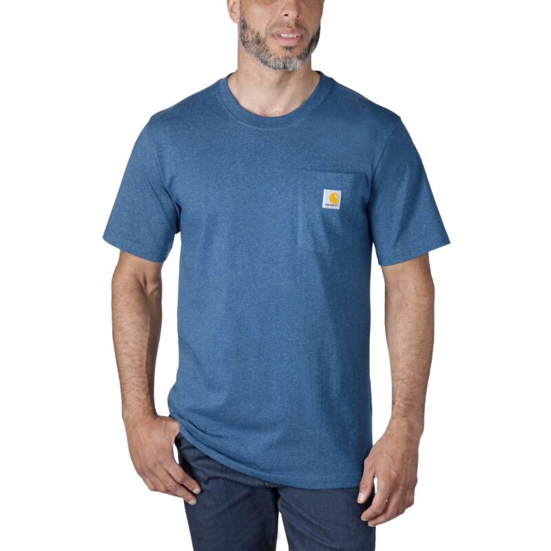 Carhartt K87 Pocket Kurzarm T-Shirt in Deep Lagoon Heather Blau