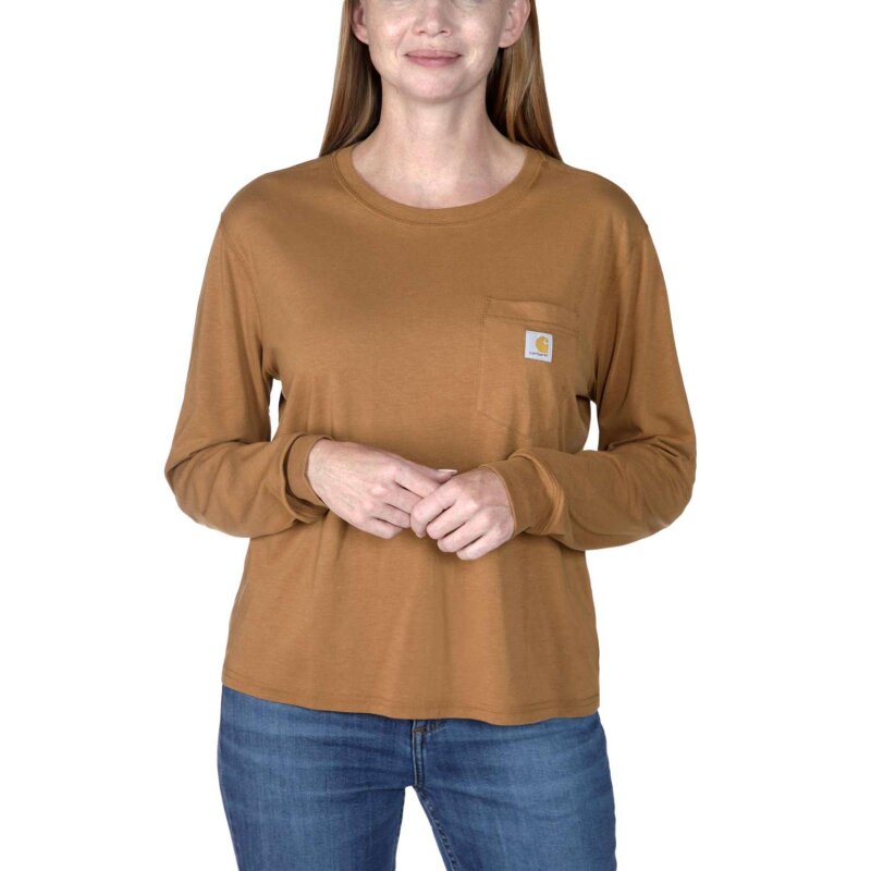 Carhartt Lightweight L/S Pocket T-Shirt in Carhartt® Brown Braun