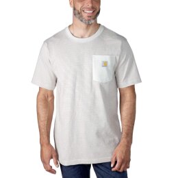 Carhartt Relaxed S/S Pocket Stripe T-Shirt in Weiß