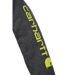 Carhartt Kapuzenpullover Sleeve Logo Hooded Sweatshirt in Carbon Heather Grau - L