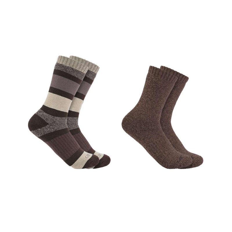 Carhartt Heavyweight Crew Sock Socken 2 Pack - Gemischte Farben (braun/Bunt)