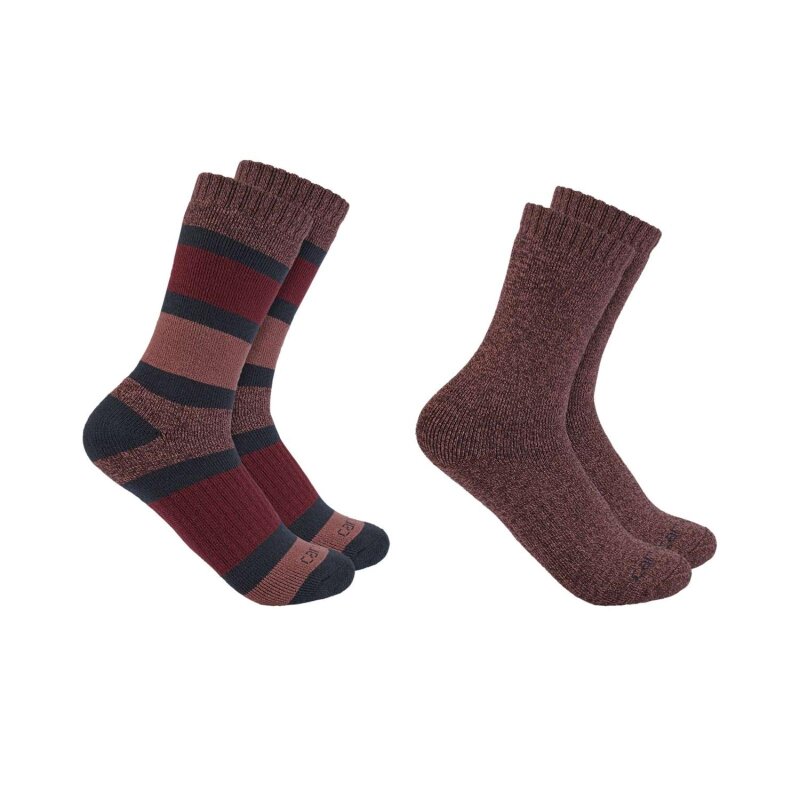 Carhartt Heavyweight Crew Sock Socken 2 Pack - Gemischte Farben (rot/bunt)