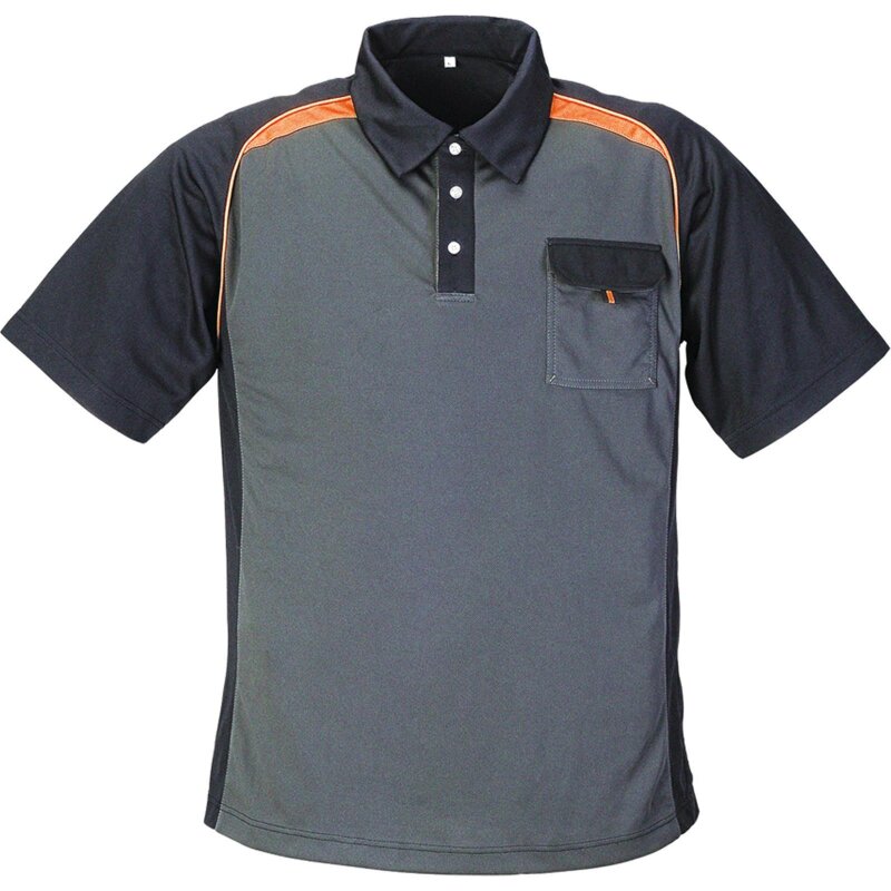 Polo-Shirt grau/schwarz/orange