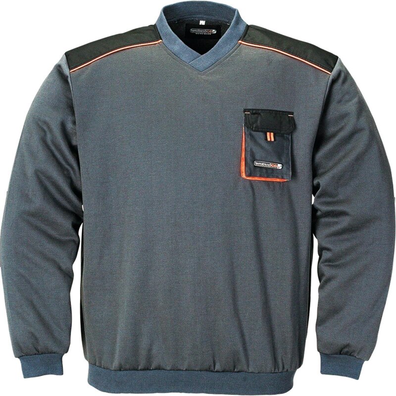 Terrax Pullover grau/schwarz/orange