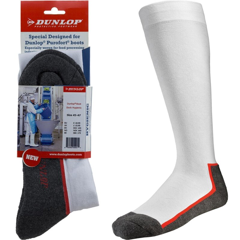 Dunlop Stiefelsocken Boot Sock Hygienic weiß/grau