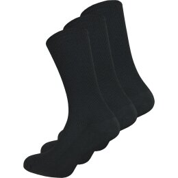 Damen &amp; Herren Socken ohne Gummi schwarz 3er Pack