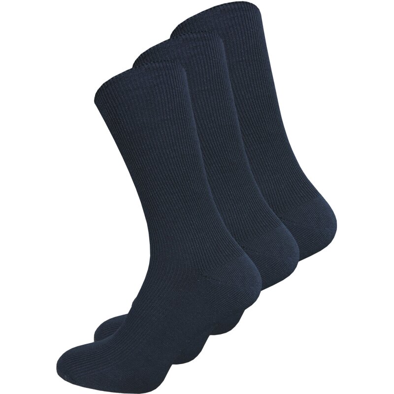 Damen & Herren Socken ohne Gummi blau 3er Pack